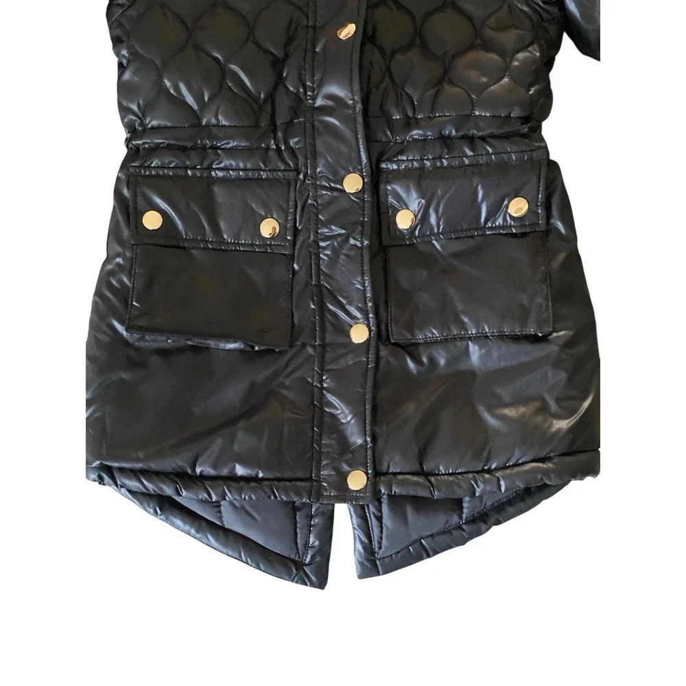 London‎ Fog - Girls Quilted Puffer Parka (S/4) - Faux Fur Hood Warm Coat